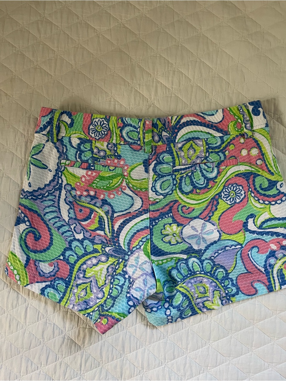 Lilly Pulitzer Paisley Print Shorts in Pink, Blue & Green - Picture 3 of 8